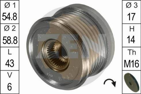 Messmer ZN5423 - Шкив генератора, муфта www.autospares.lv