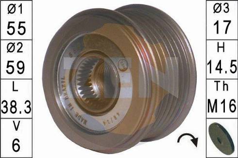 Messmer ZN5593 - Pulley, alternator, freewheel clutch www.autospares.lv