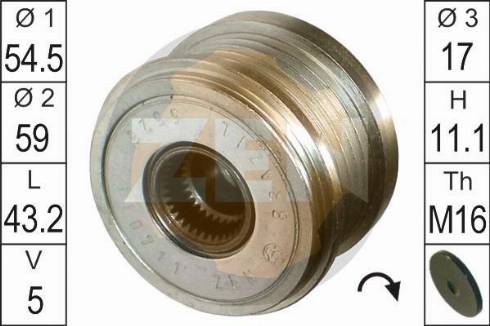 Messmer ZN5525 - Piedziņas skriemelis, Ģenerators www.autospares.lv