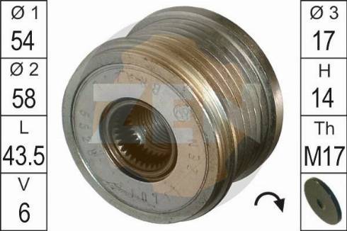 Messmer ZN5528 - Шкив генератора, муфта www.autospares.lv