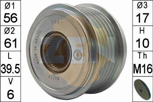 Messmer ZN5697 - Шкив генератора, муфта www.autospares.lv