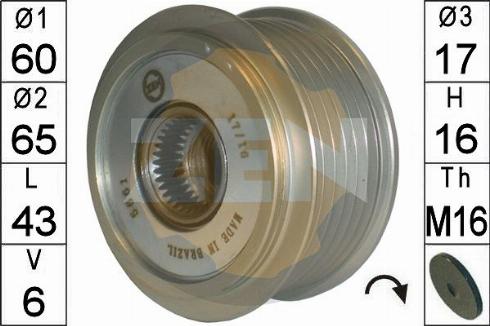 Messmer ZN5661 - Шкив генератора, муфта www.autospares.lv