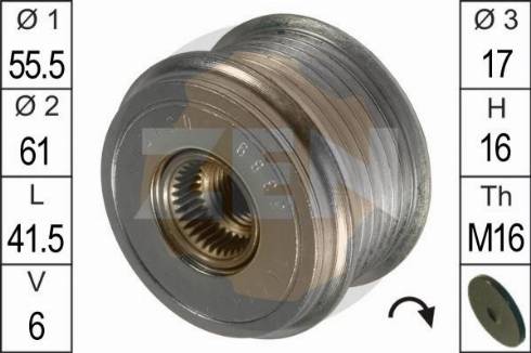 Messmer ZN5389 - Шкив генератора, муфта www.autospares.lv