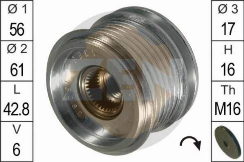 Messmer ZN5383 - Pulley, alternator, freewheel clutch www.autospares.lv