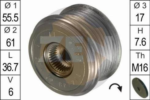 Messmer ZN5375 - Piedziņas skriemelis, Ģenerators www.autospares.lv