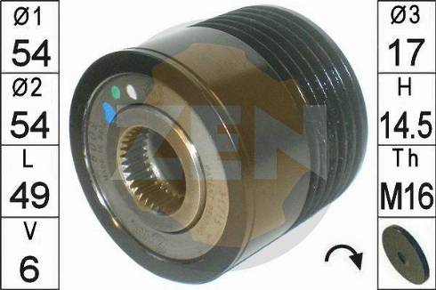 Messmer ZN6009 - Pulley, alternator, freewheel clutch www.autospares.lv