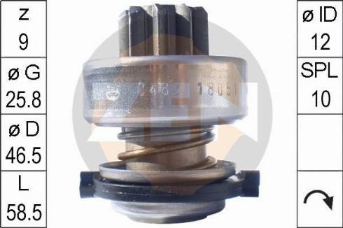 Messmer ZN0482 - Ведущая шестерня, бендикс, стартер www.autospares.lv