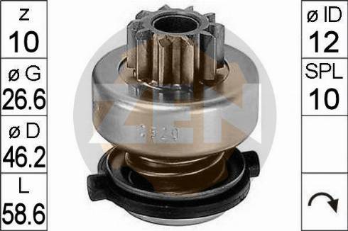 Messmer ZN0520 - Ведущая шестерня, бендикс, стартер www.autospares.lv