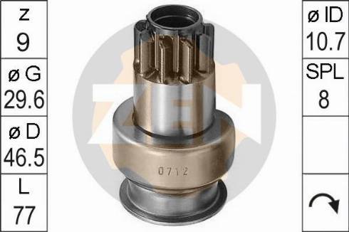 Messmer ZN0712 - Pinion, bendix, starter www.autospares.lv