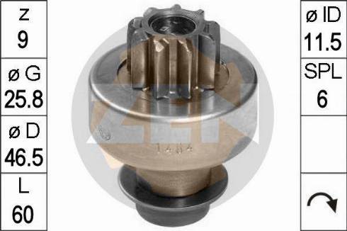 Messmer ZN1484 - Pinion, bendix, starter www.autospares.lv