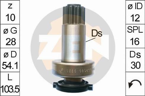 Messmer ZN1655 - Zobrats, Starteris www.autospares.lv