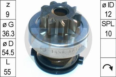 Messmer ZN1650 - Ведущая шестерня, бендикс, стартер www.autospares.lv