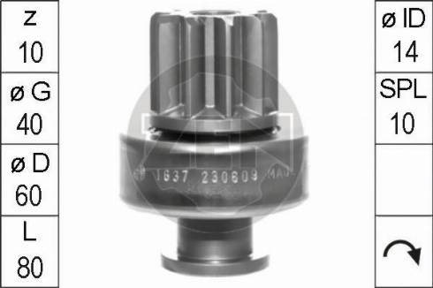 Messmer ZN1637 - Pinion, bendix, starter www.autospares.lv