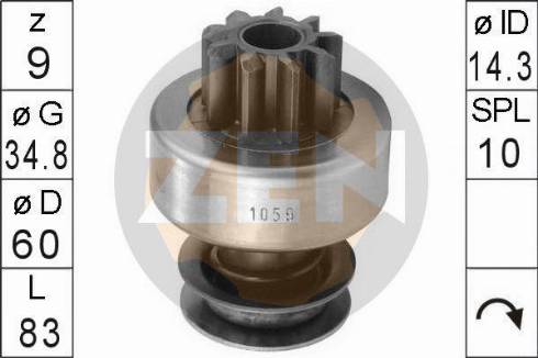 Messmer ZN1059 - Zobrats, Starteris www.autospares.lv