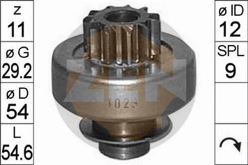 Messmer ZN1023 - Ведущая шестерня, бендикс, стартер www.autospares.lv