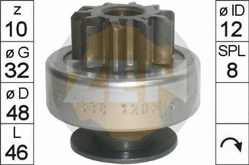 Messmer ZN1838 - Pinion, bendix, starter www.autospares.lv