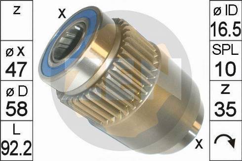 Messmer ZN1828 - Ведущая шестерня, бендикс, стартер www.autospares.lv