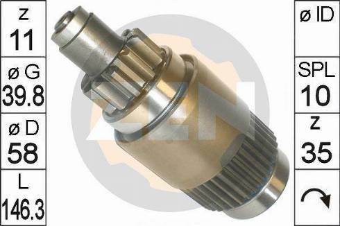 Messmer ZN1827 - Ведущая шестерня, бендикс, стартер www.autospares.lv