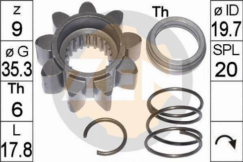 Messmer ZN12659 - Ведущая шестерня, бендикс, стартер www.autospares.lv