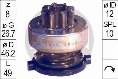 Messmer ZN1708 - Zobrats, Starteris www.autospares.lv