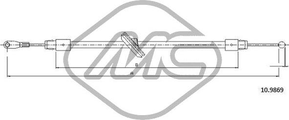 Metalcaucho 81030 - Cable, parking brake www.autospares.lv