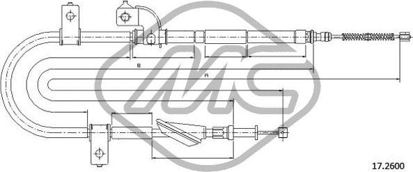 Metalcaucho 83304 - Trose, Stāvbremžu sistēma www.autospares.lv