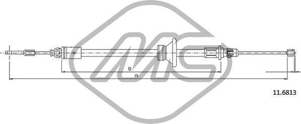 Metalcaucho 82368 - Cable, parking brake www.autospares.lv