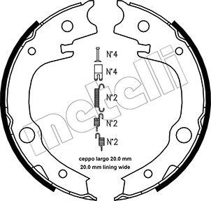 Metelli 53-0443K - Brake Shoe Set, parking brake www.autospares.lv