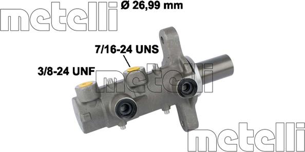 Metelli 05-0809 - Главный тормозной цилиндр www.autospares.lv