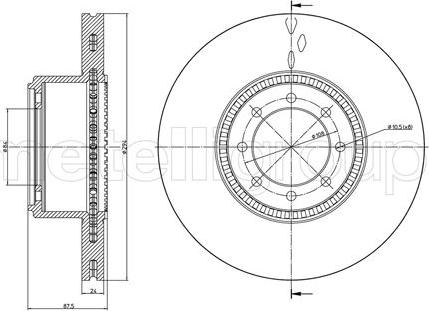 Metelli 23-0994C - Bremžu diski www.autospares.lv