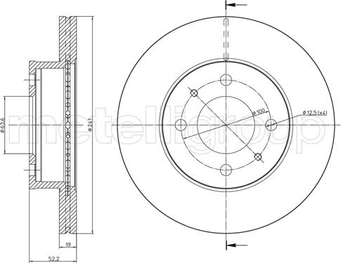 Metelli 23-0955 - Bremžu diski www.autospares.lv