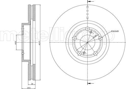 Metelli 23-0970C - Тормозной диск www.autospares.lv