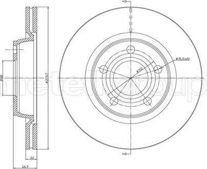 Metelli 23-0468C - Brake Disc www.autospares.lv