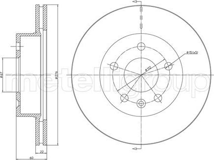 Metelli 23-0416 - Тормозной диск www.autospares.lv