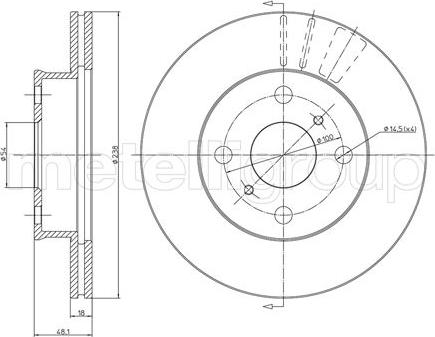 Metelli 23-0435 - Bremžu diski www.autospares.lv