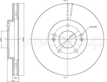 Metelli 23-0593C - Bremžu diski www.autospares.lv