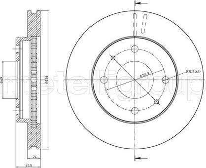 Metelli 23-0653 - Тормозной диск www.autospares.lv