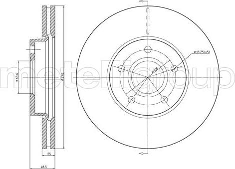 Metelli 23-0685C - Brake Disc www.autospares.lv