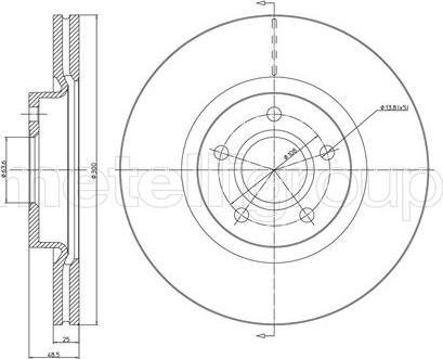 Metelli 23-0687C - Brake Disc www.autospares.lv