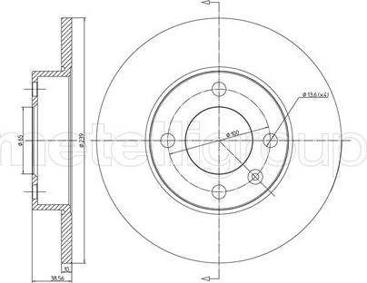 Metelli 23-0054 - Тормозной диск www.autospares.lv