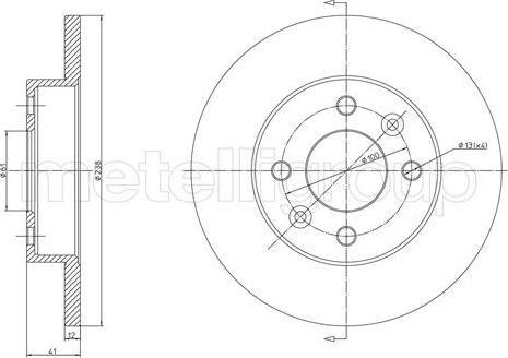 Metelli 23-0082 - Тормозной диск www.autospares.lv