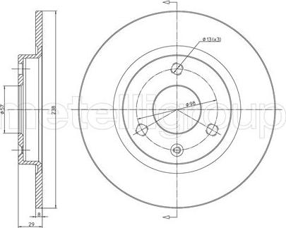 Metelli 23-0153 - Bremžu diski www.autospares.lv