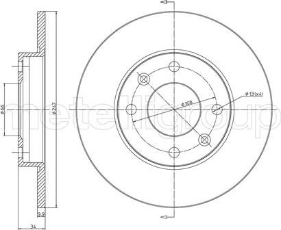 Metelli 23-0100 - Bremžu diski autospares.lv