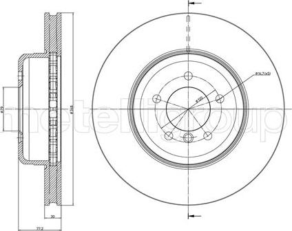 Metelli 23-0853C - Bremžu diski www.autospares.lv