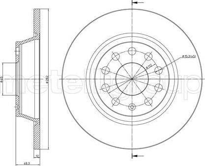 Metelli 800-852 - Тормозной диск www.autospares.lv