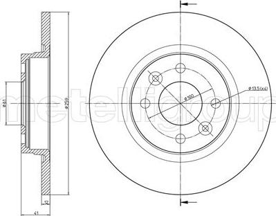 Metelli 23-0864C - Bremžu diski www.autospares.lv