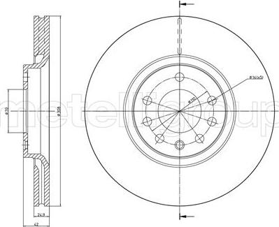 Metelli 23-0826C - Тормозной диск www.autospares.lv