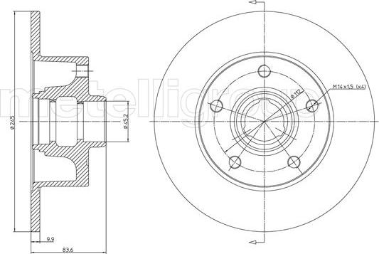 Metelli 23-0394 - Тормозной диск www.autospares.lv