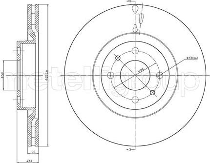 Metelli 23-0369C - Тормозной диск www.autospares.lv