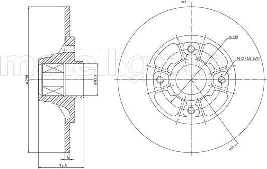 Metelli 23-0383 - Bremžu diski www.autospares.lv